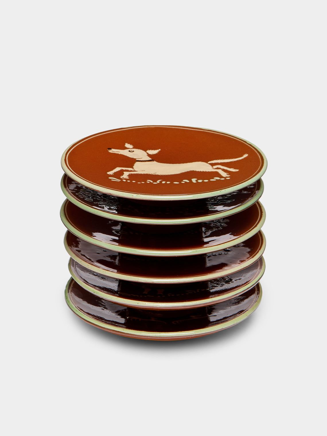 Poterie d’Évires - Animals Hand-Painted Ceramic Dessert Plates (Set of 6) -  - ABASK