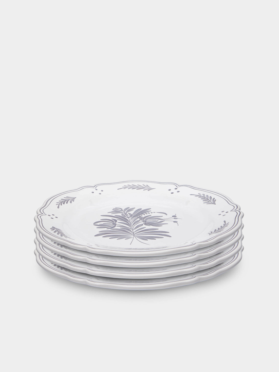 Bourg Joly Malicorne - Antique Fleurs Hand-Painted Ceramic Dinner Plates (Set of 4) -  - ABASK