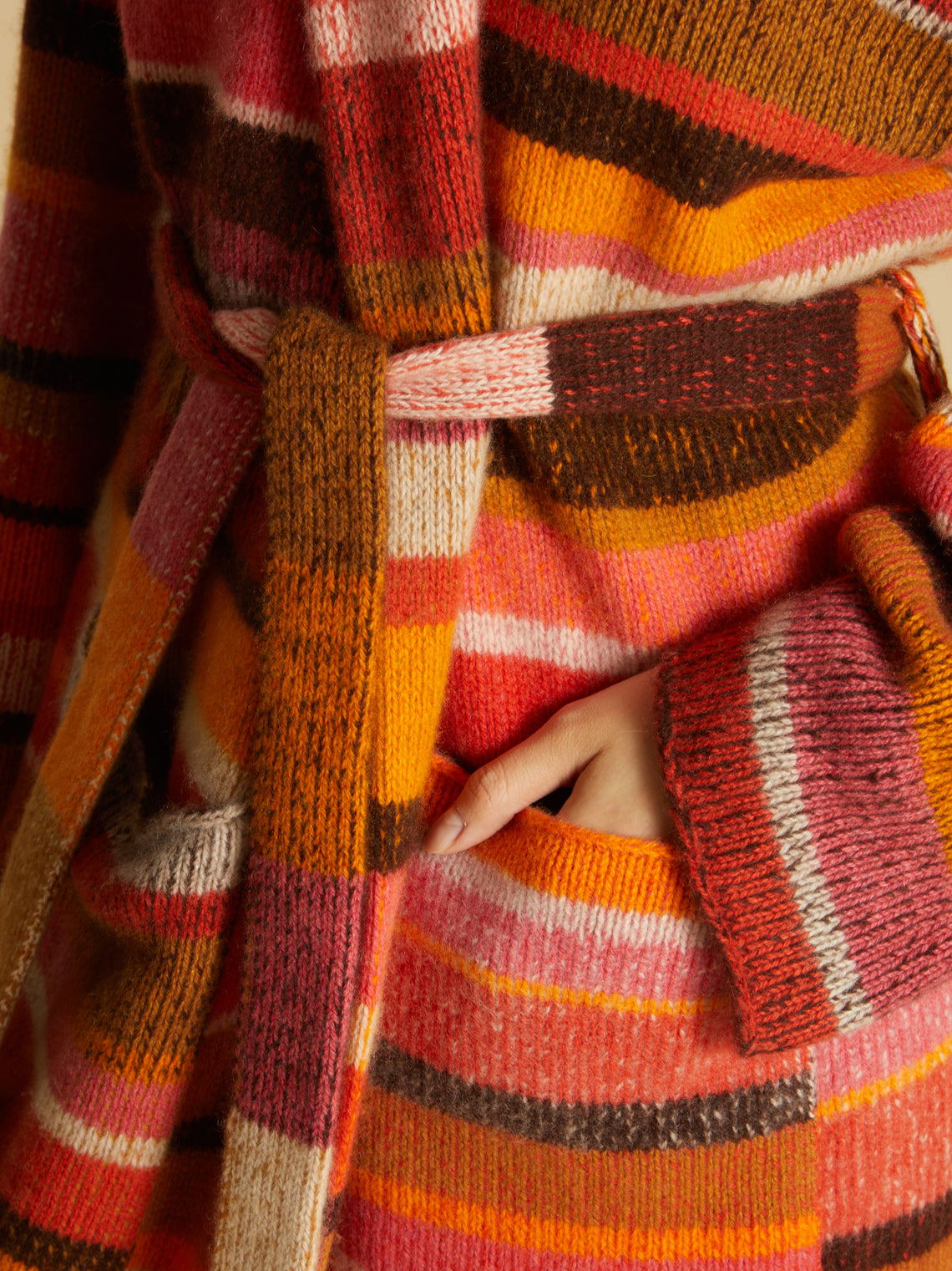 The Elder Statesman - Stripe Super Soft Cashmere Robe (Small) -  - ABASK