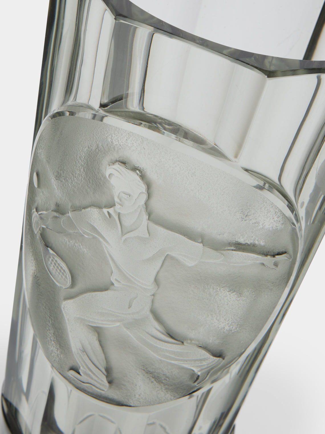 Antique and Vintage - 1930s Tennis Hand-Engraved Crystal Vase -  - ABASK