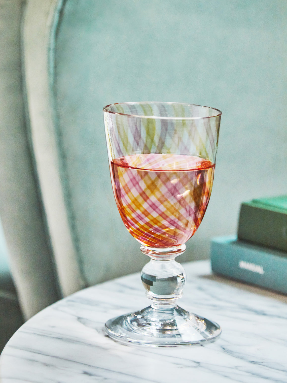 Emsie Sharp - Hand-Blown Striped Wine Glass -  - ABASK