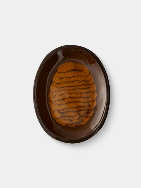 Aono Pottery - Slipware Oval Dish - Brown - ABASK - 