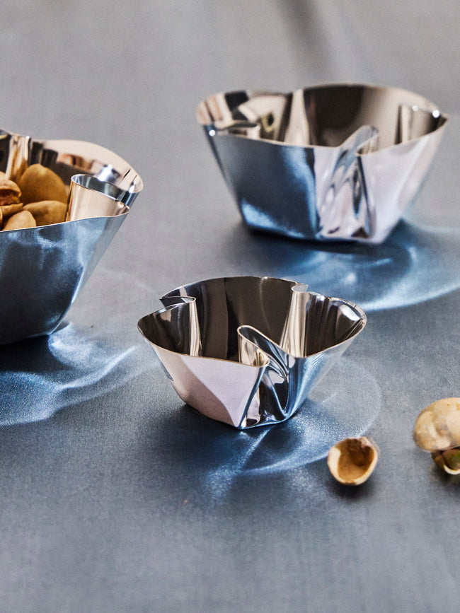 San Lorenzo - 1993 Afra and Tobia Scarpa Cartoccio Pure Silver Bowl (2.5in/6cm) - Silver - ABASK