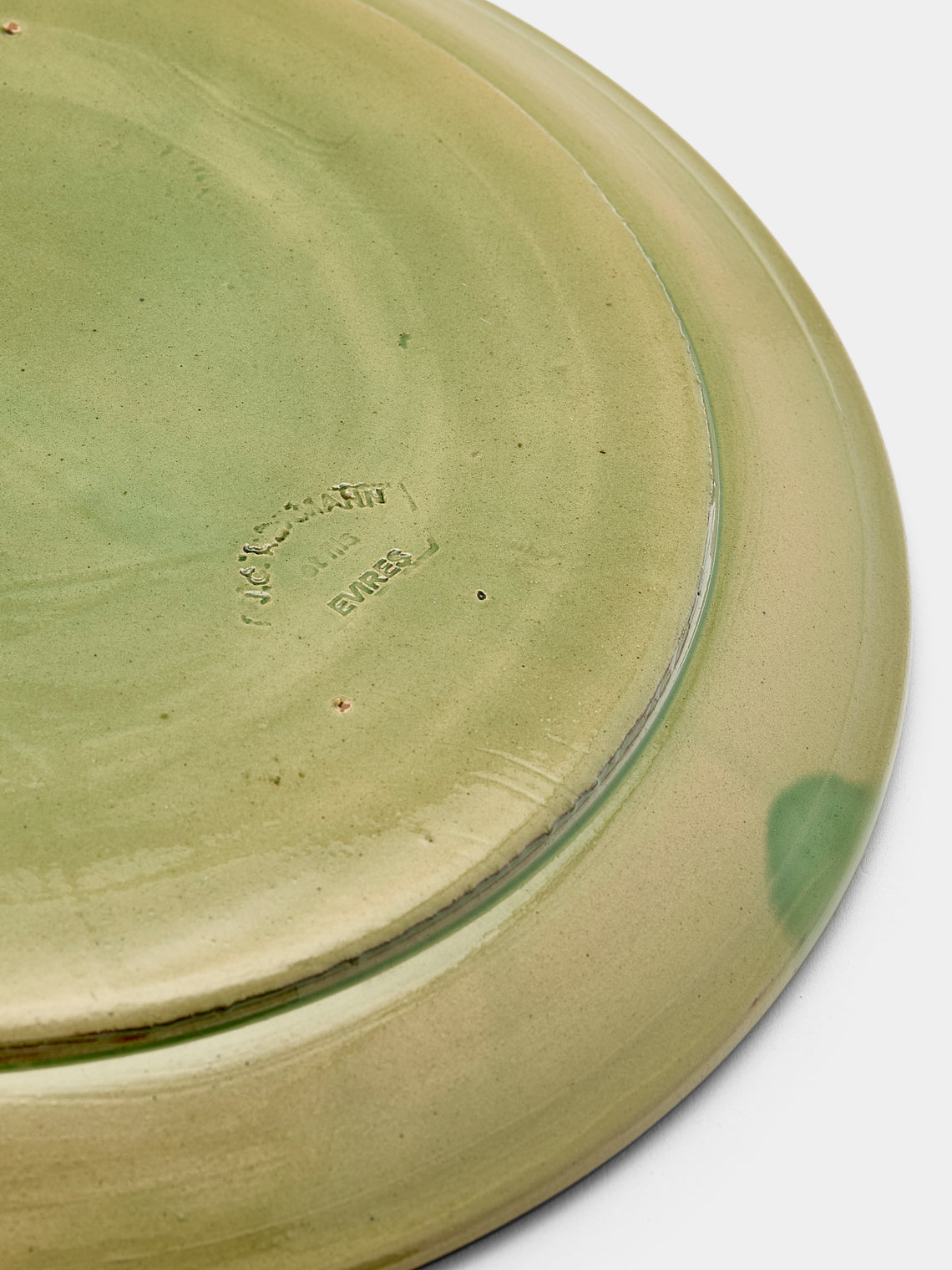 Poterie d’Évires - Cows Hand-Painted Ceramic Round Platter - Green - ABASK