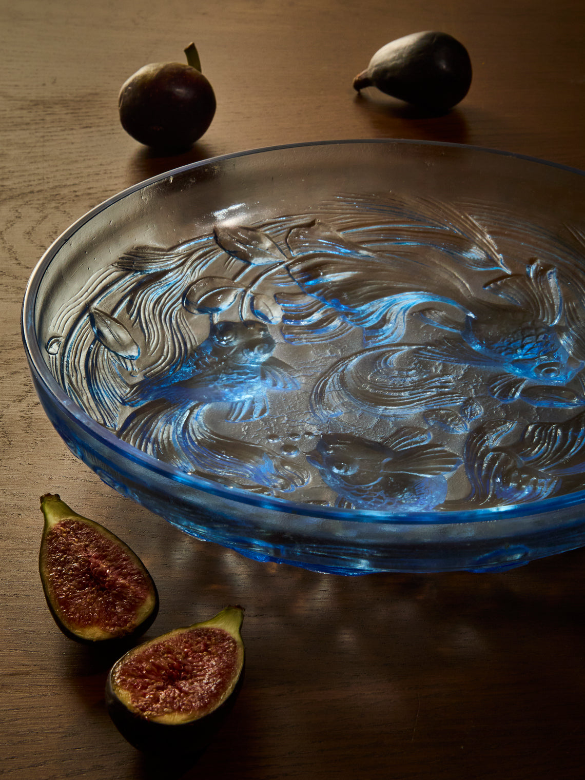 Antique and Vintage - 1930s Verlys Crystal Platter - Blue - ABASK