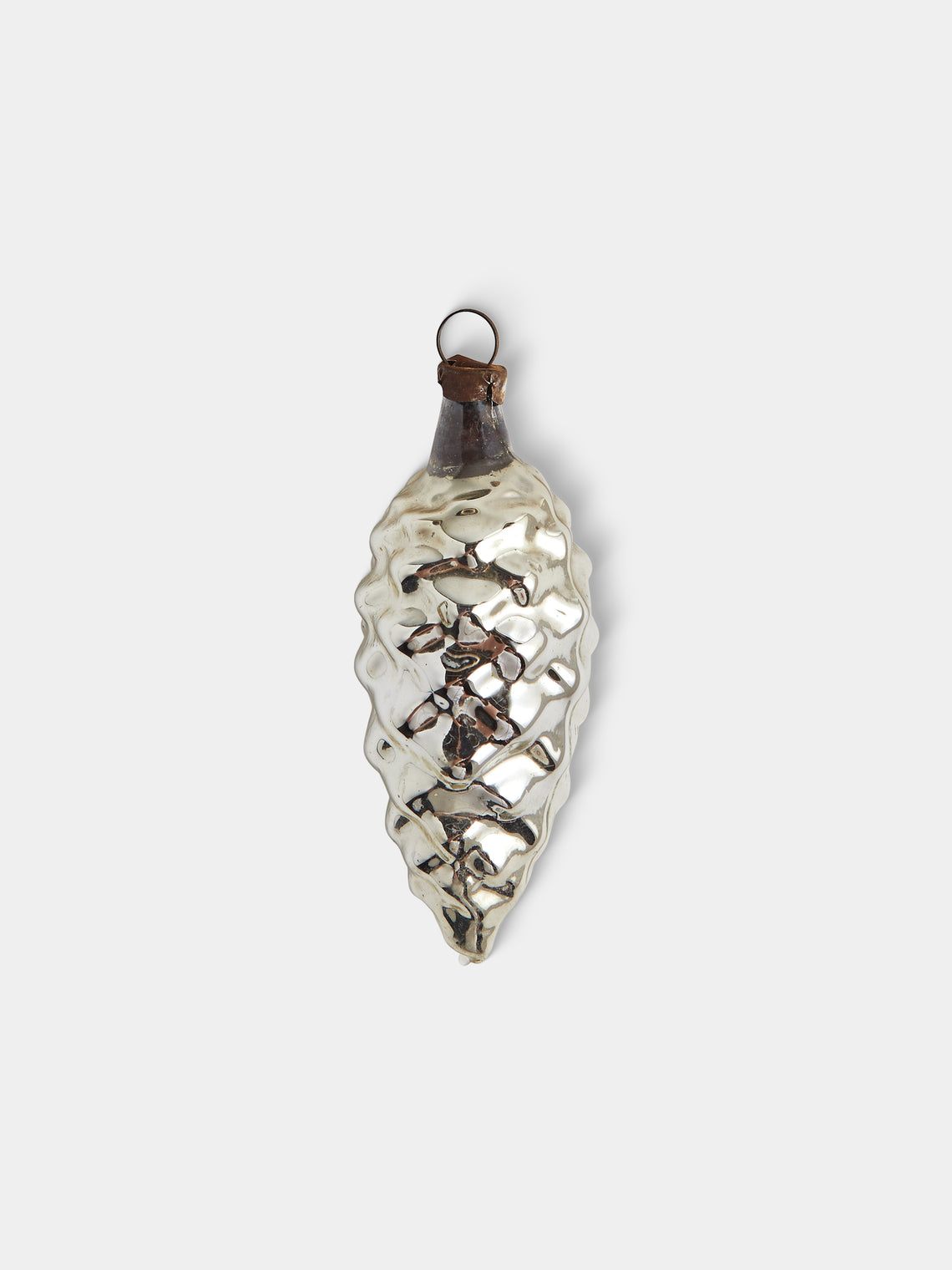 Antique and Vintage - Early-20th-Century Pinecones Glass Baubles (Set of 12) - Silver - ABASK