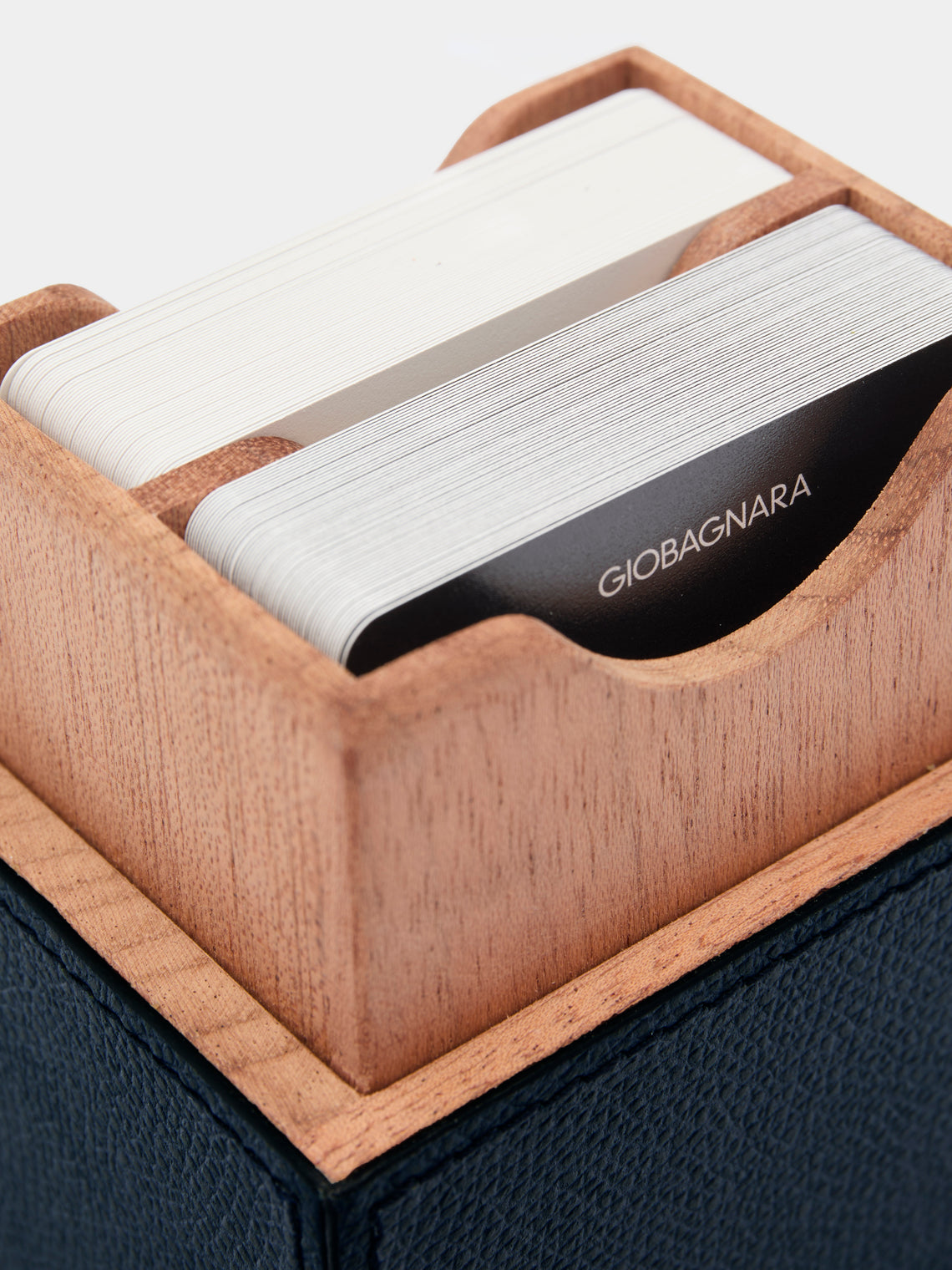 Giobagnara - Naples Leather Playing Cards Set - Navy - ABASK