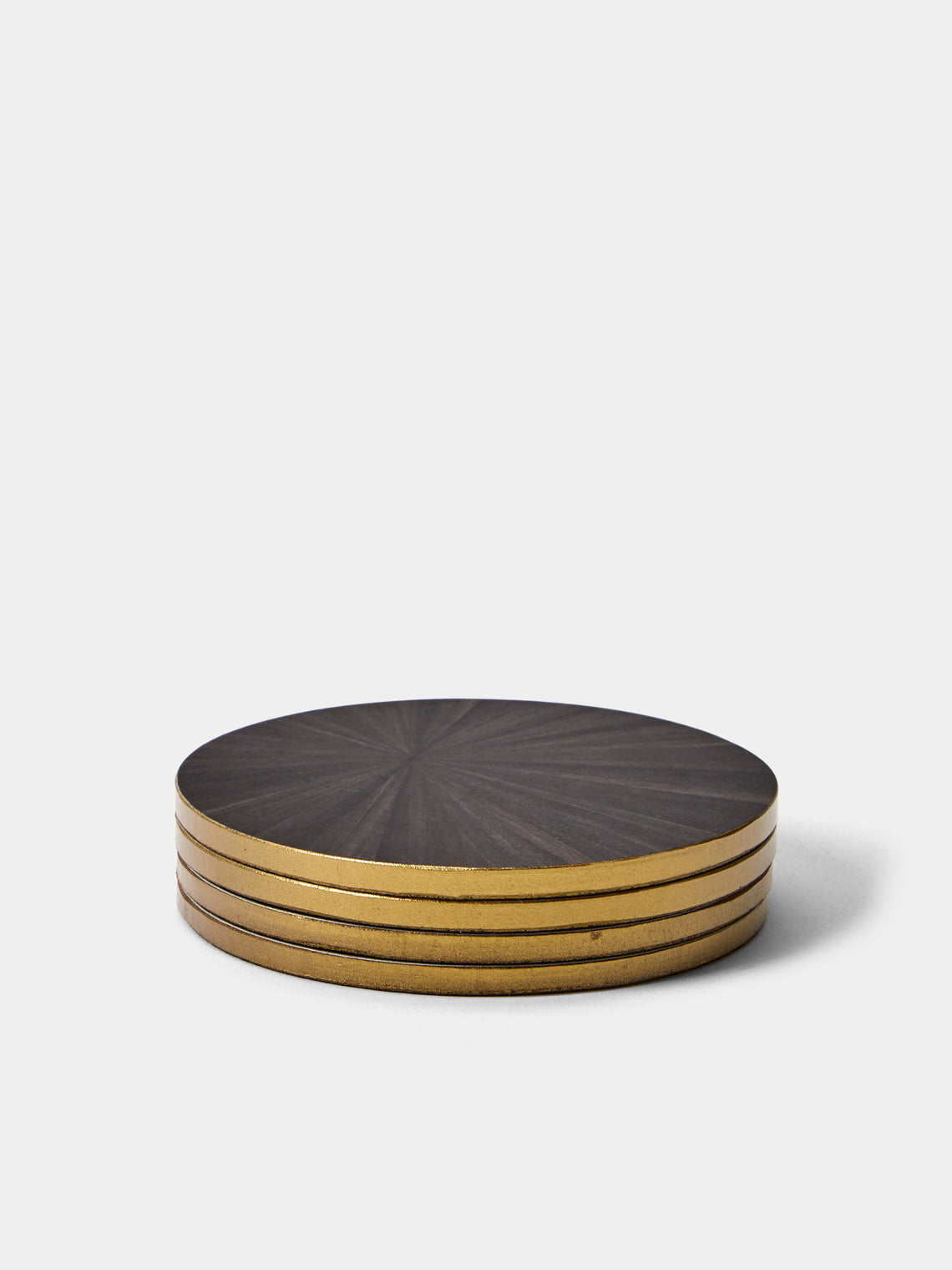 HestiaLiving - Soleil Wood Coasters (Set of 4) - Dark Gray - ABASK