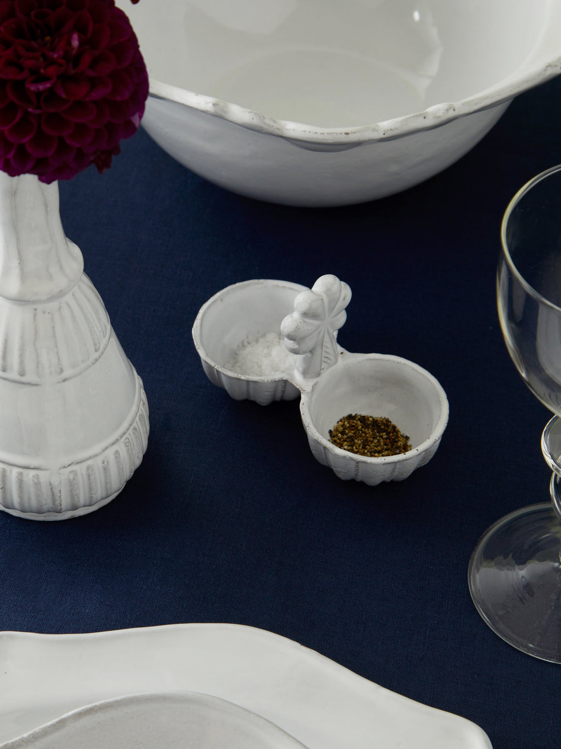 Astier de Villatte - Clover Hand-Glazed Ceramic Salt and Pepper Cellar -  - ABASK