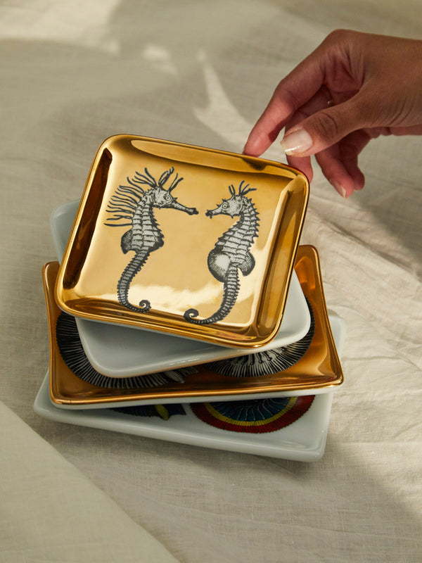 Fornasetti - Cavallucci Marini Hand-Painted Porcelain Ashtray -  - ABASK