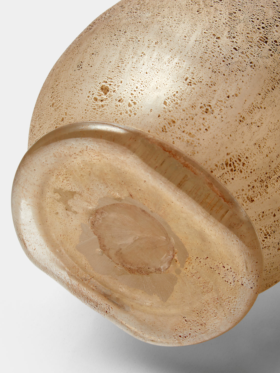 Antique and Vintage - 1950s Seguso Scavo Murano Glass Vase - Gold - ABASK