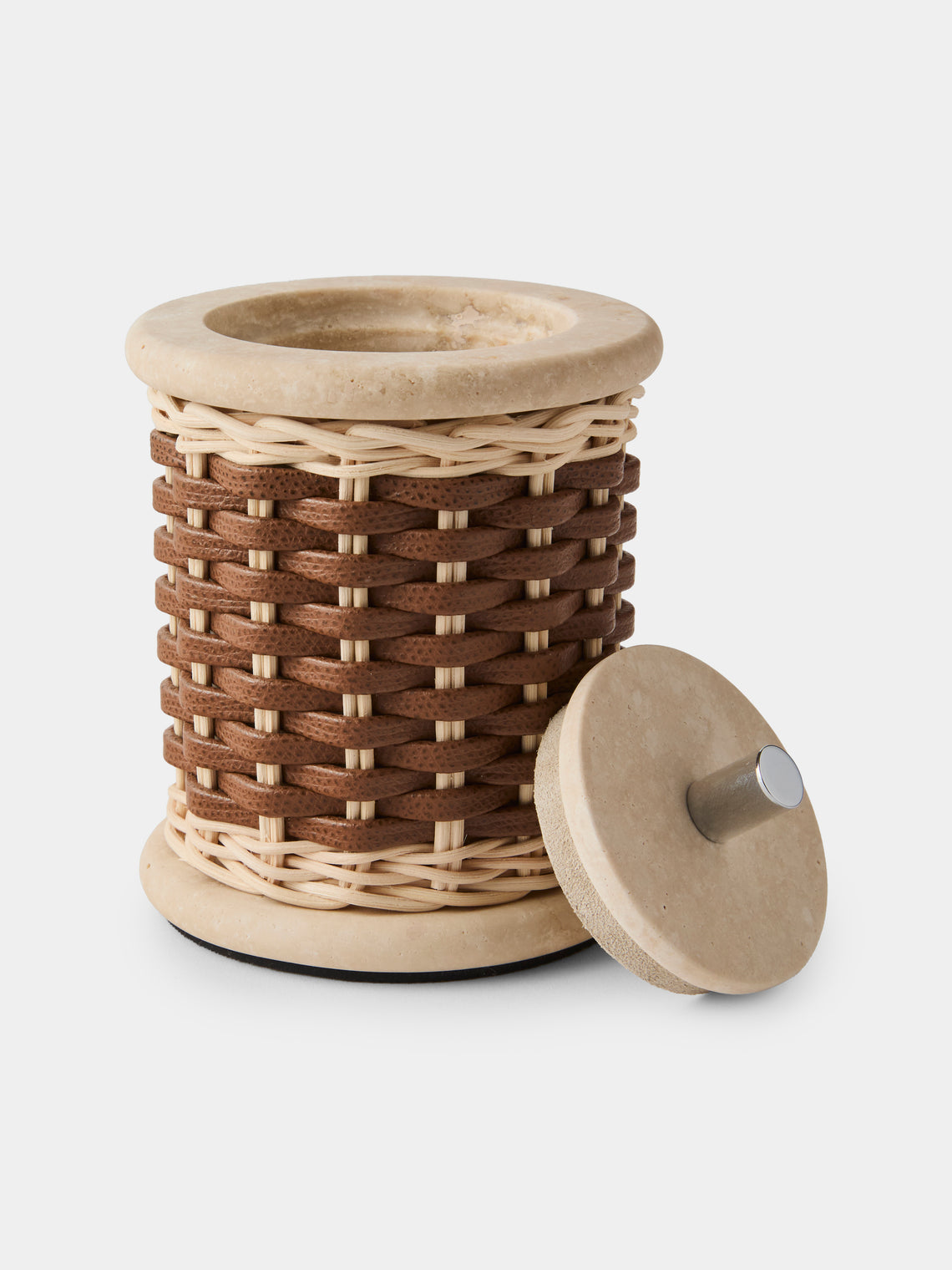 Pigment France - Courbet Leather and Rattan Box - Brown - ABASK