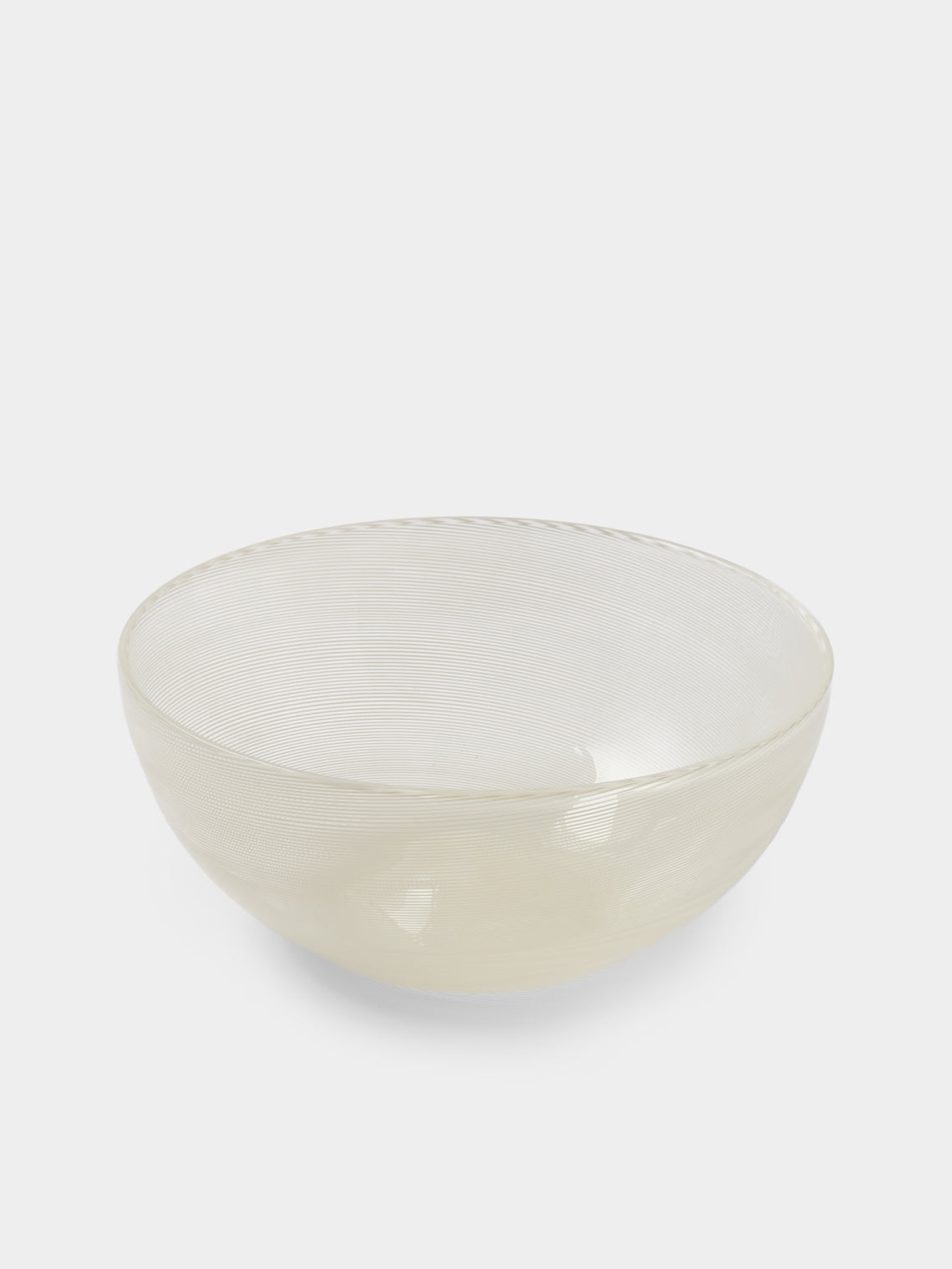 Antique and Vintage - 1973 Fulvio Bianconi for Venini Filigree Murano Glass Bowl - Clear - ABASK - 