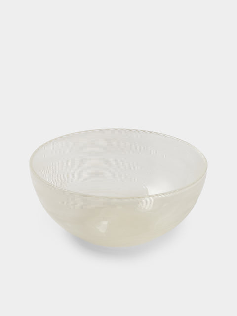 Antique and Vintage - 1973 Fulvio Bianconi for Venini Filigree Murano Glass Bowl - Clear - ABASK - 
