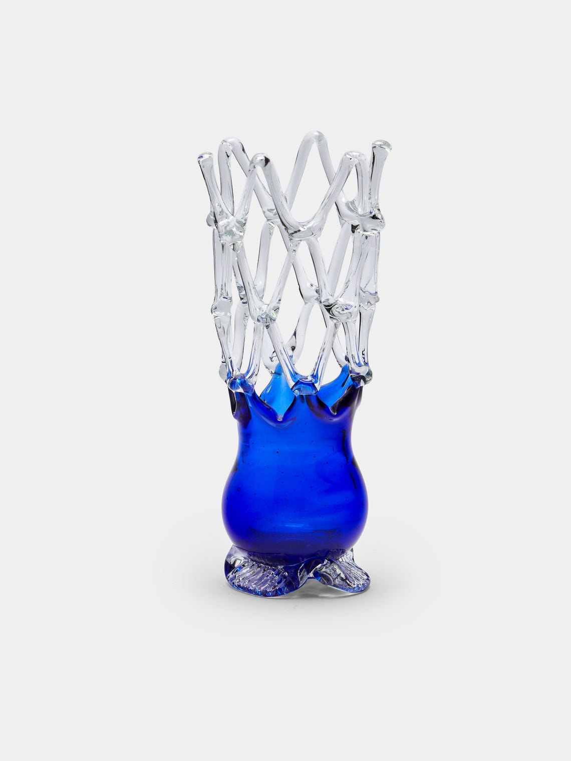 Antique and Vintage - Mid-Century Glass Vase - Clear - ABASK - 