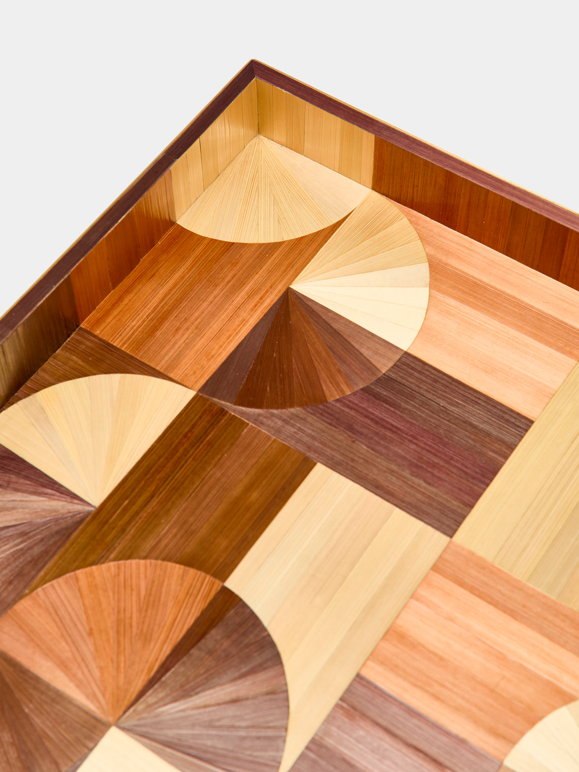 Ruda Studio - 60s Rye Straw Inlay Wood Tray -  - ABASK