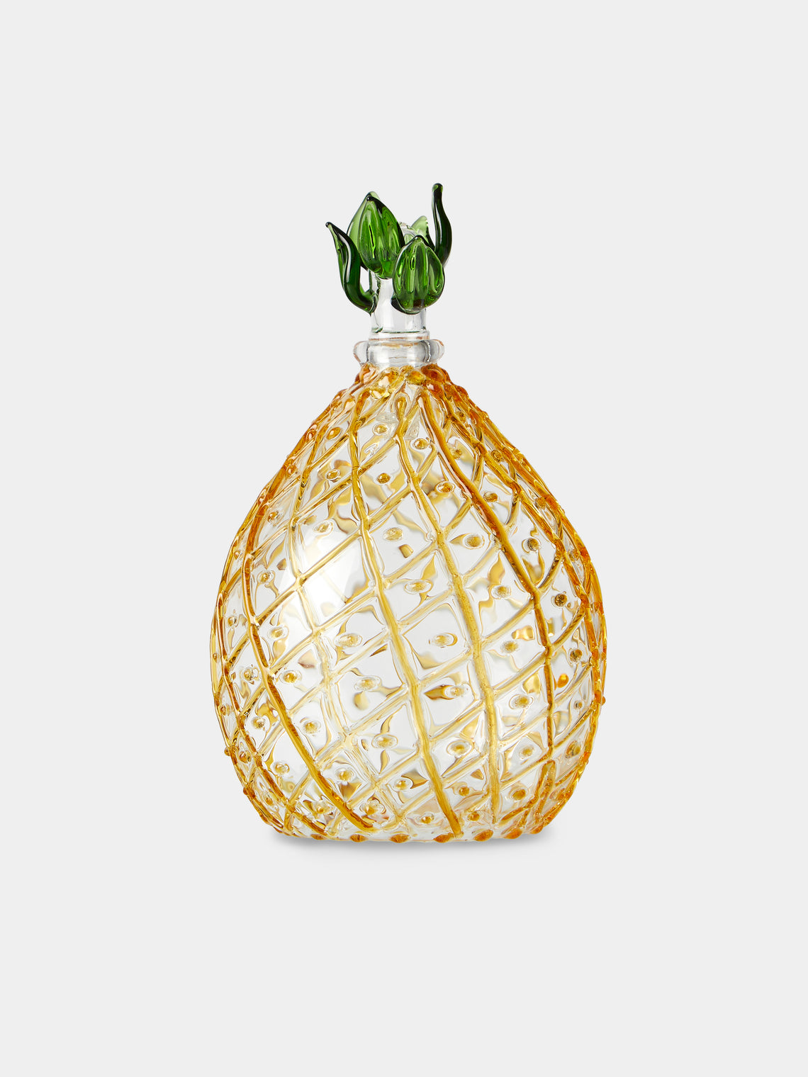 Alya Tannous - Pineapples Hand-Blown Glass Oil and Vinegar Set - Yellow - ABASK - 