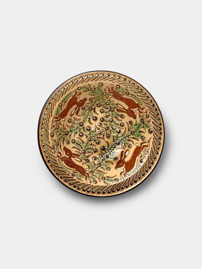 Poterie d’Évires - Rabbits Hand-Painted Ceramic Small Serving Bowl - Cream - ABASK - 