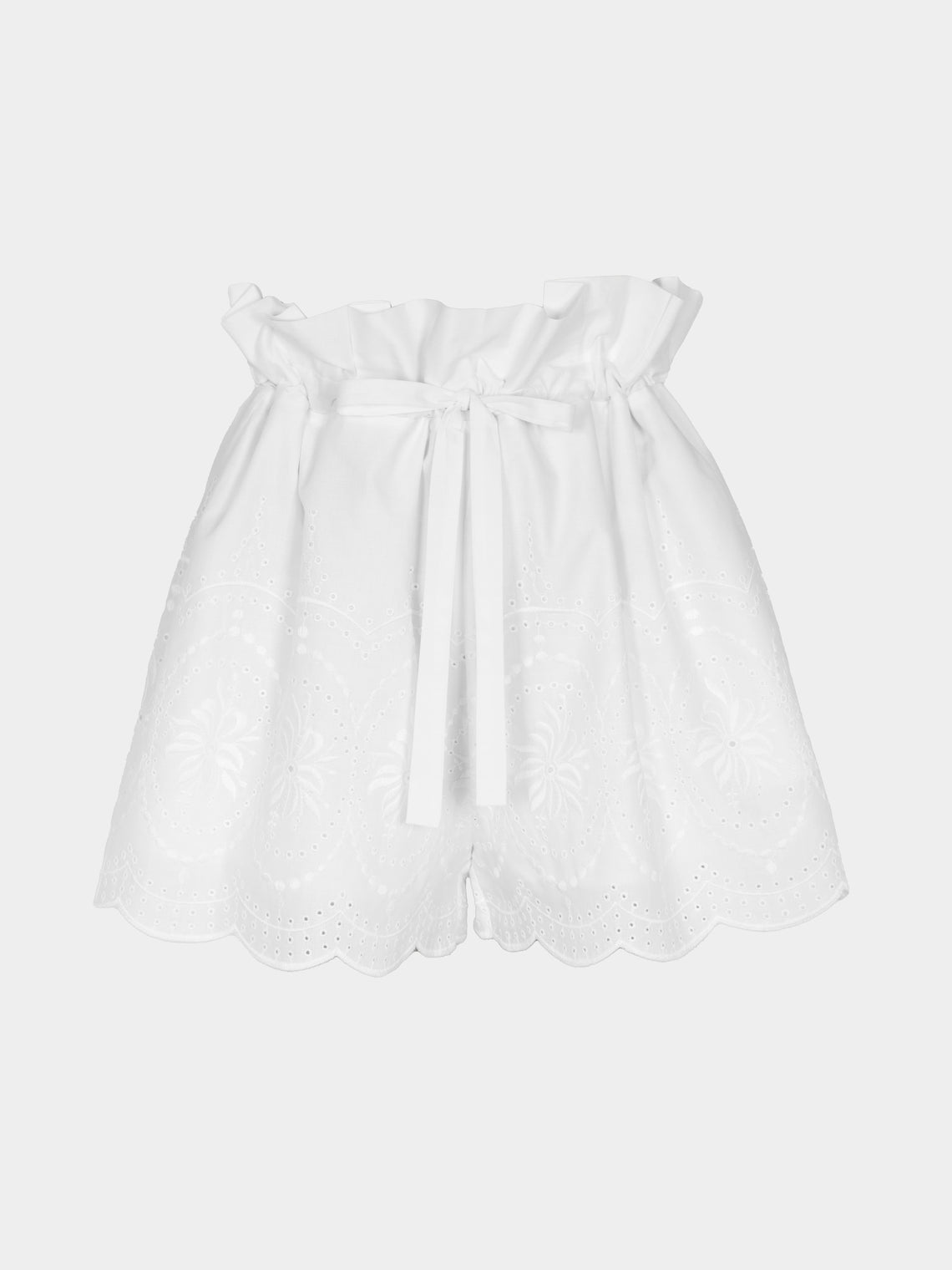 Loretta Caponi - Marissa Embroidered Cotton Shorts -  - ABASK - 