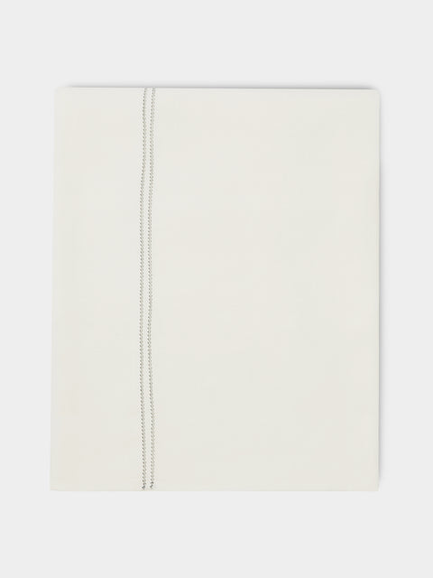 Volga Linen - Hem-Stitch Linen Super King Top Sheet -  - ABASK - 