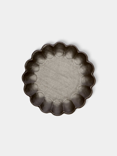 Kaneko Kohyo - Rinka Ceramic Salad Plates – 9.5in/24cm (Set of 4) - Black - ABASK - 