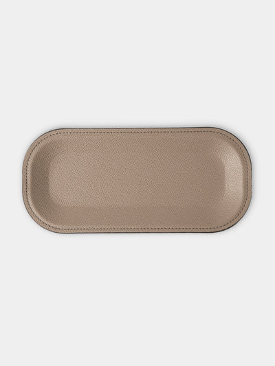 Pinetti - Victor Leather Trinket Tray (9.5in/24cm) - Taupe - ABASK - 