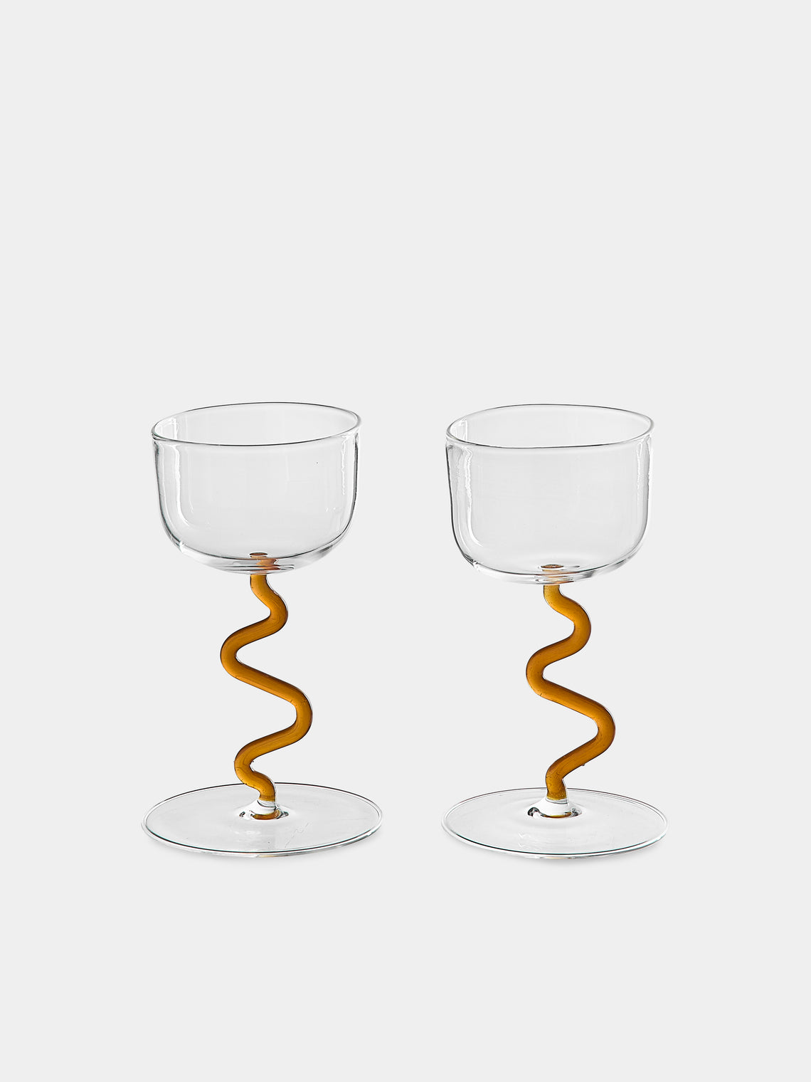 River Valadez - Hand-Blown Glass Champagne Coupes (Set of 2) - Clear - ABASK