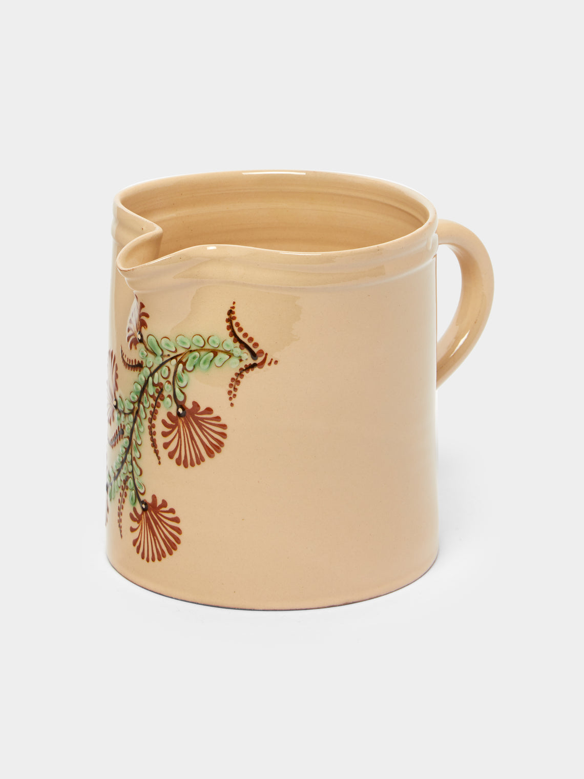 Poterie d’Évires - Flowers Hand-Painted Ceramic Straight-Edge Jug -  - ABASK - 