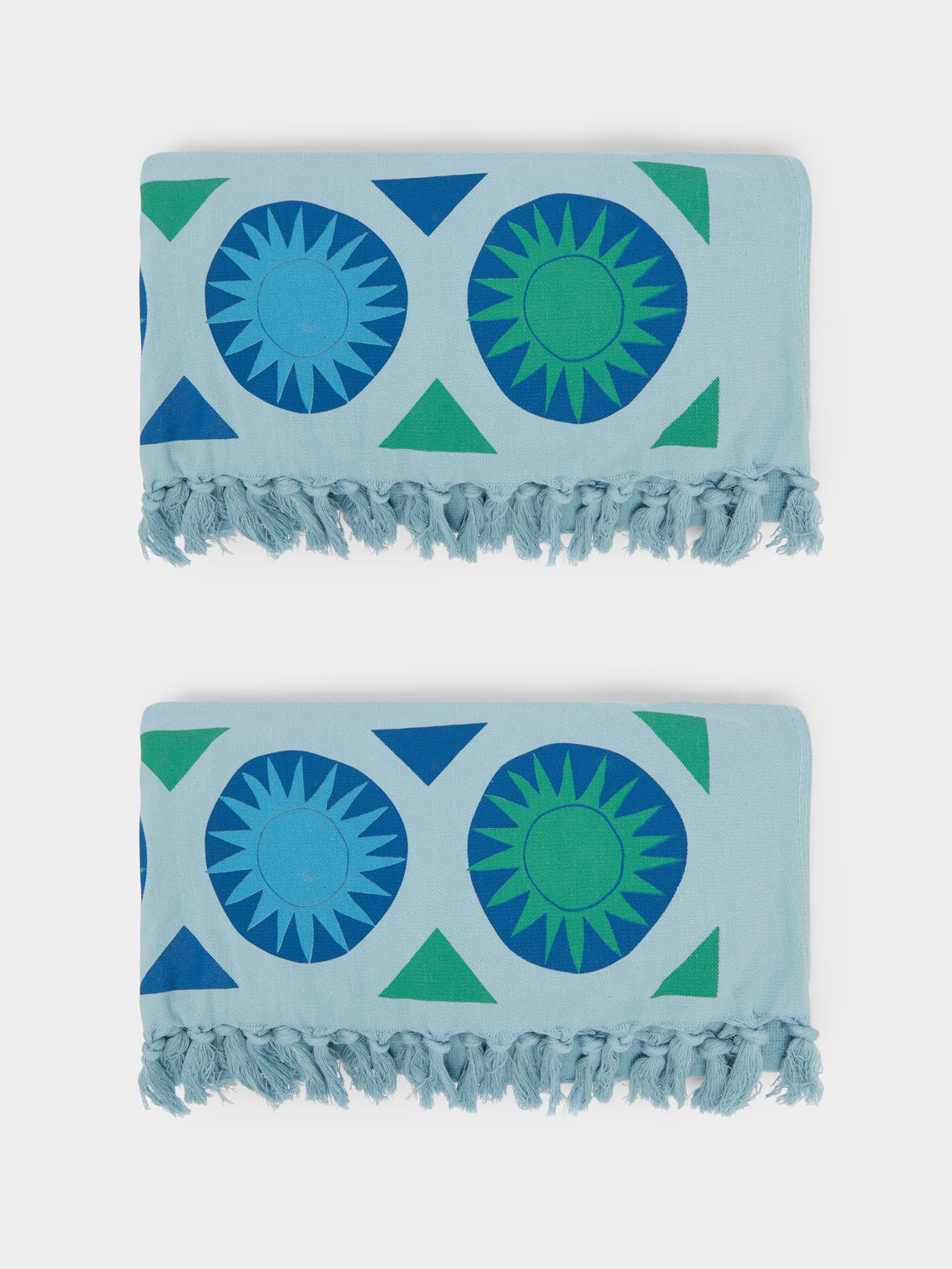 Anūt Cairo - Sunshine Hand-Printed Cotton Beach Towels (Set of 2) -  - ABASK