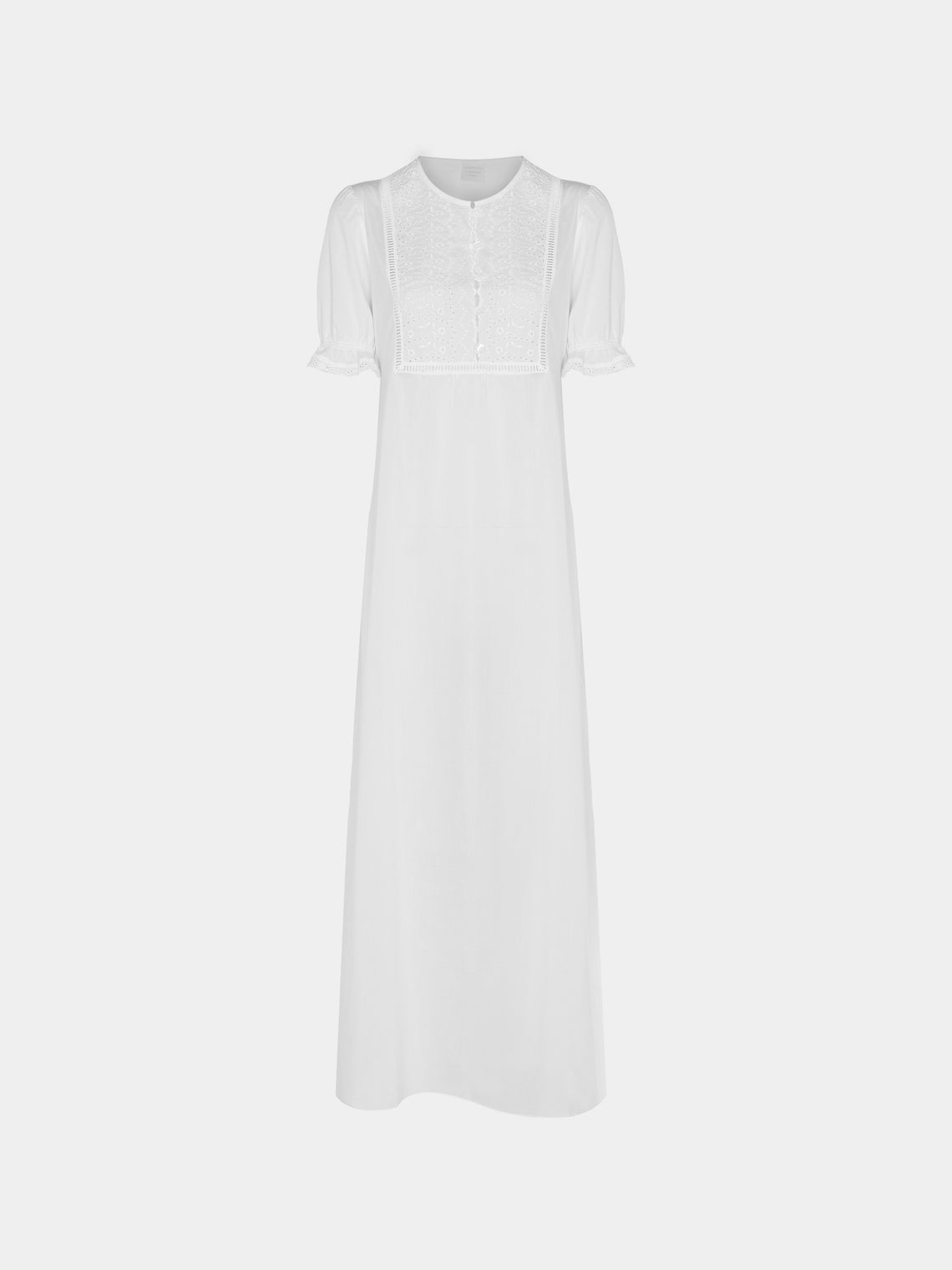 Loretta Caponi - Olga Embroidered Cotton Dress | Size: M -  - ABASK - 