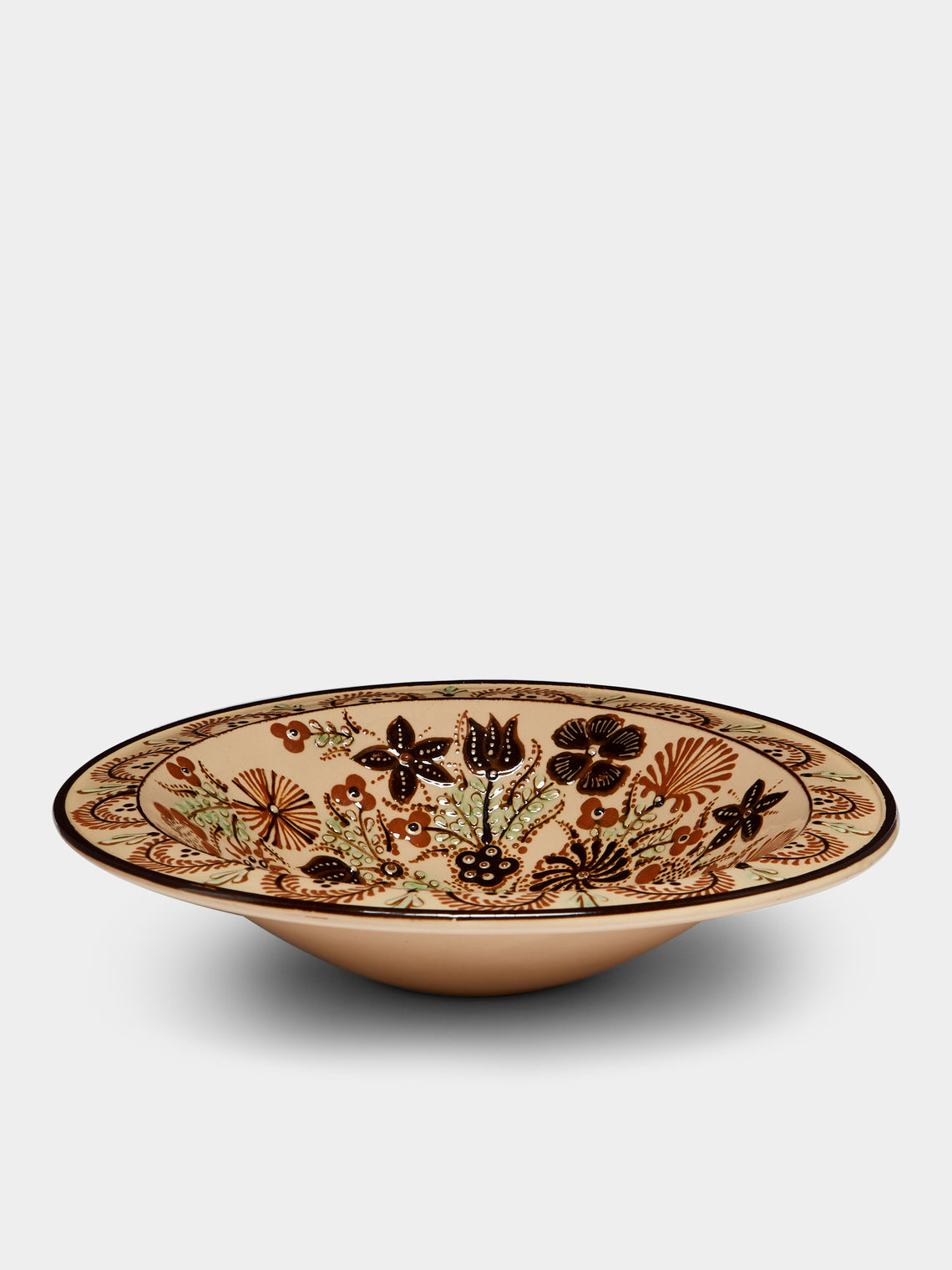 Poterie d’Évires - Flowers Hand-Painted Ceramic Large Salad Bowl -  - ABASK - 