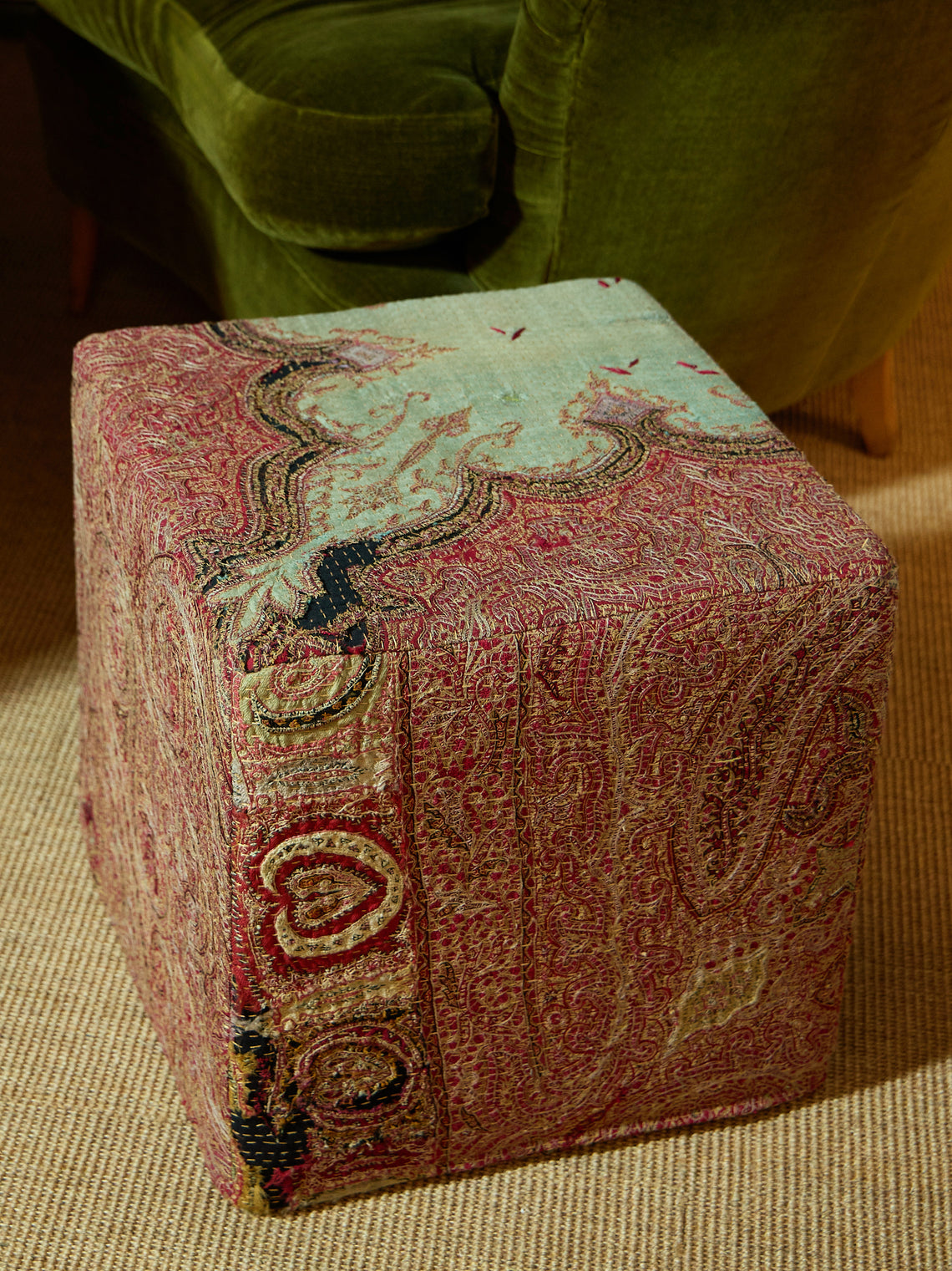 By Walid - 19th-Century Paisley Cube (15.5in/40cm) - Multiple - ABASK
