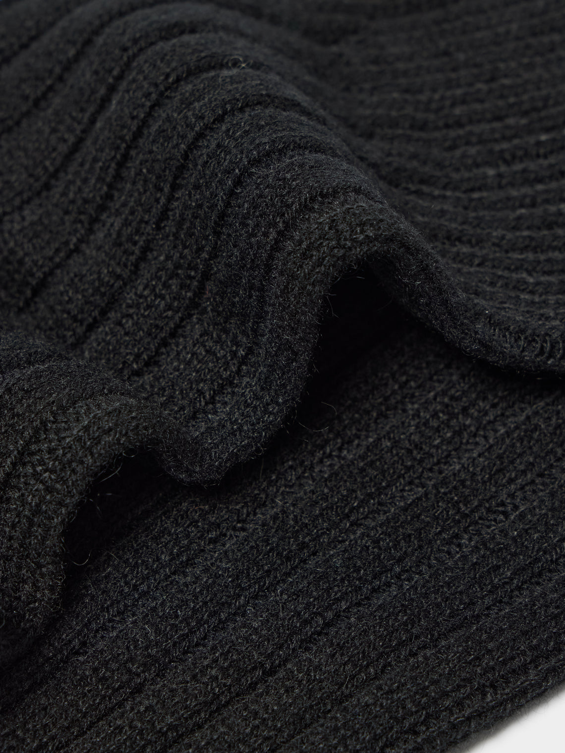 Maria La Rosa - Women's College Ribbed Cashmere Knee-High Socks | One Size - Black - ABASK