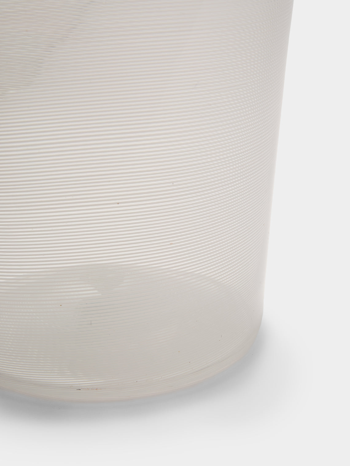 Antique and Vintage - 1970s Half-Filigree Murano Glass Vase (11.5in/29cm) - White - ABASK