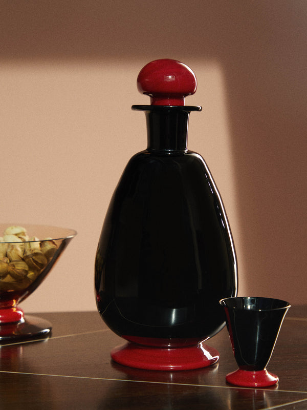 NasonMoretti - Archive Revival 1923 Hand-Blown Murano Sake Glasses (Set of 2) - Black - ABASK
