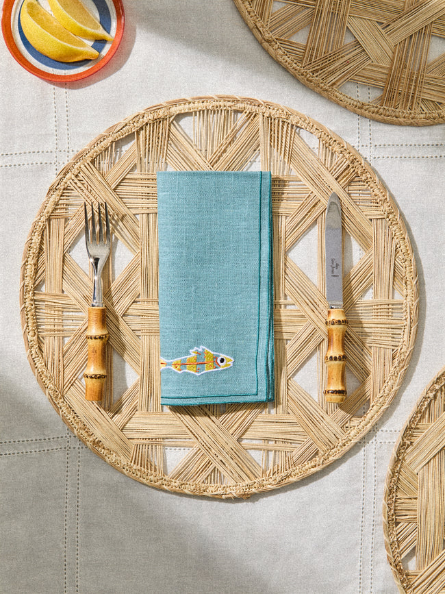 Artesanías del Atlántico - | Set of 4 | Atarraya Handwoven Palm Placemats - Natural - ABASK