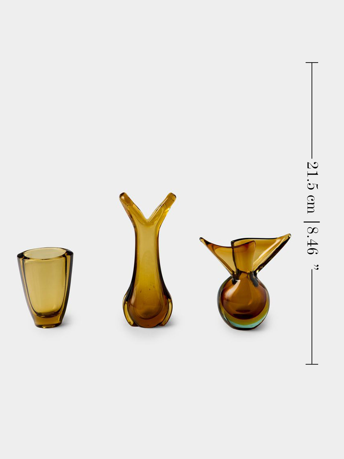 Antique and Vintage - Mid Century Crystal Bud Vases (Set of 3) - Orange - ABASK