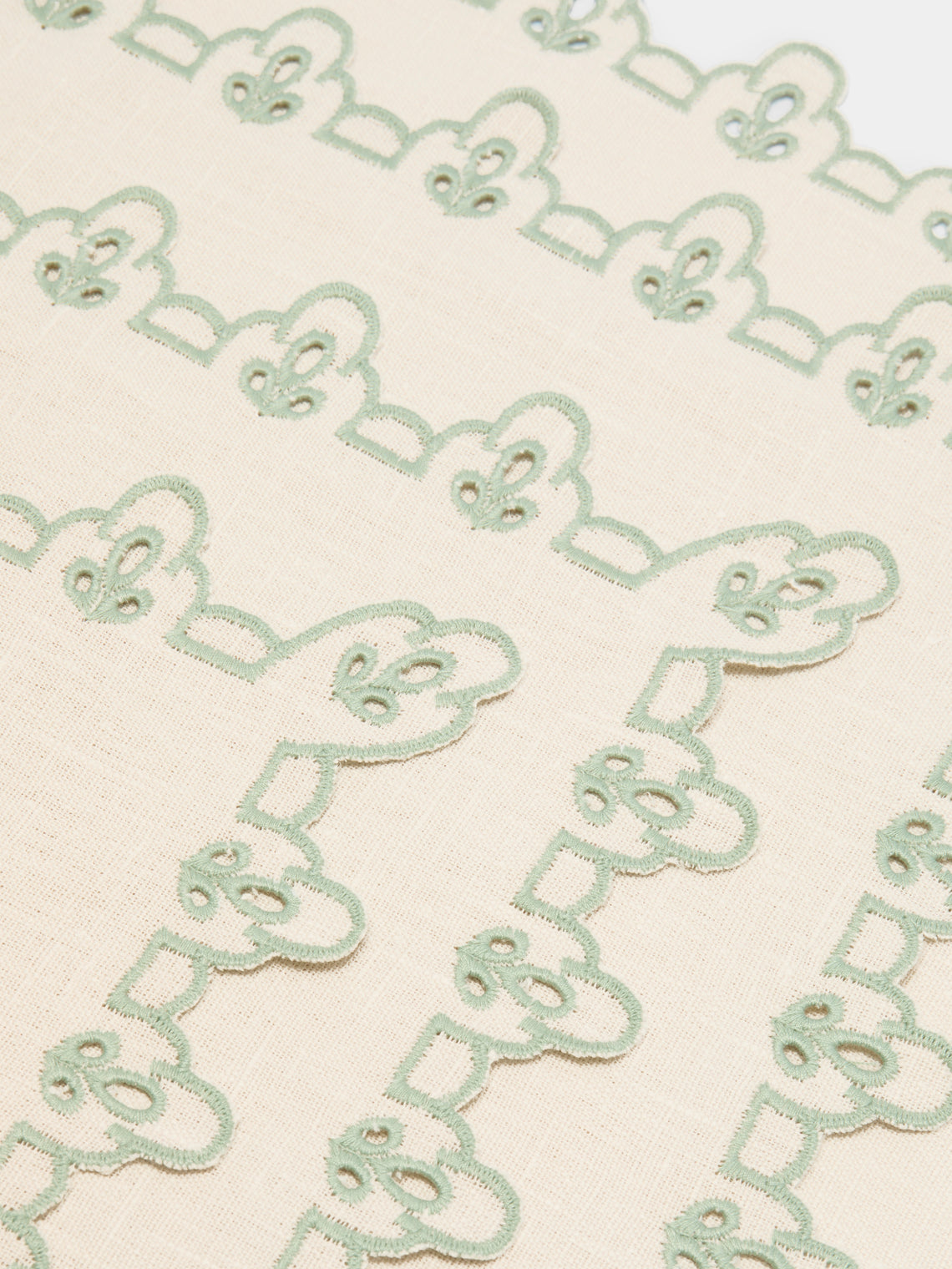 Borgo delle Tovaglie - Amalfi Embroidered Linen Placemats (Set of 4) - Natural - ABASK