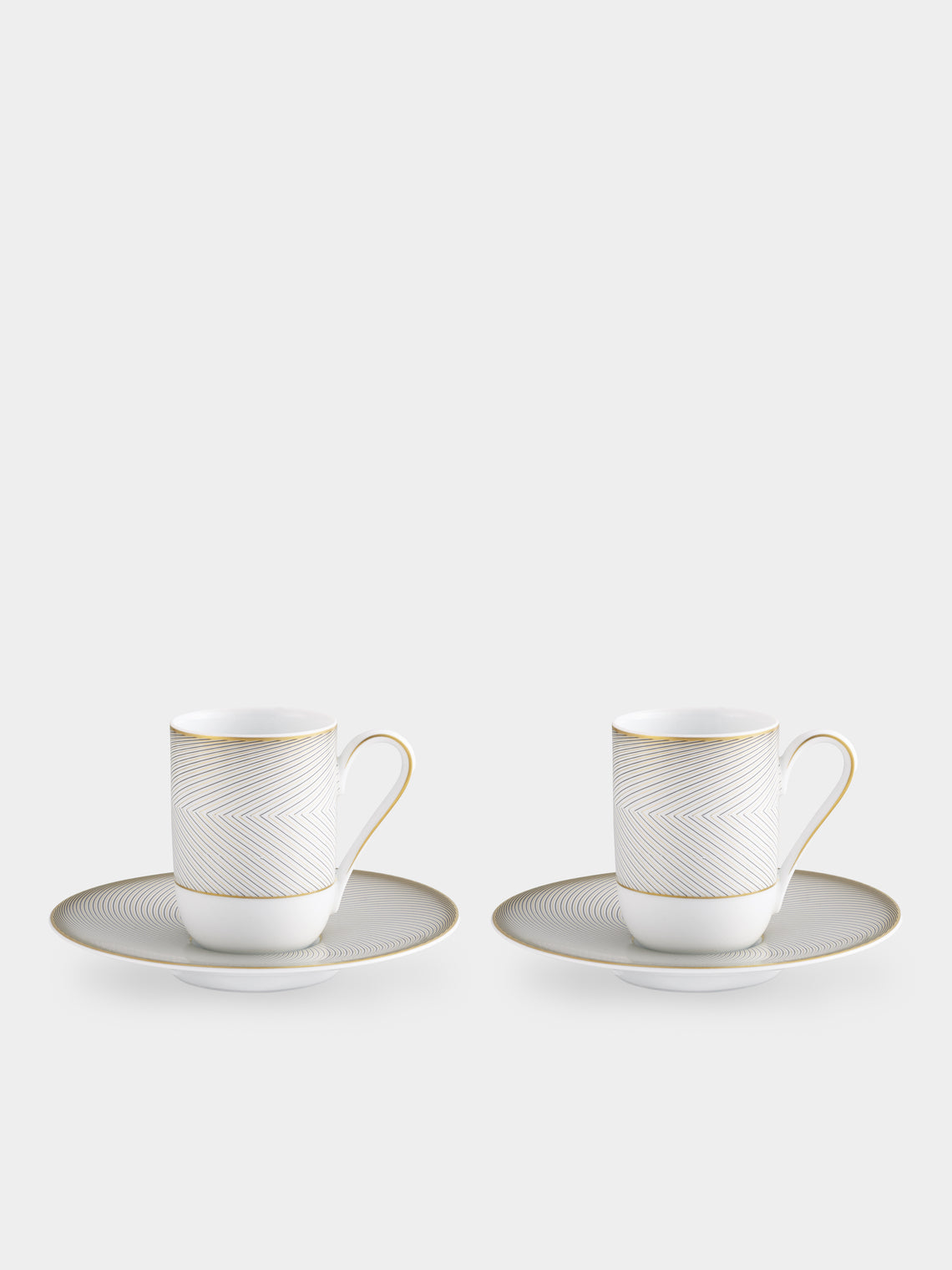 Raynaud - Oskar Porcelain Espresso Cup and Saucer (Set of 2) - Gold - ABASK 