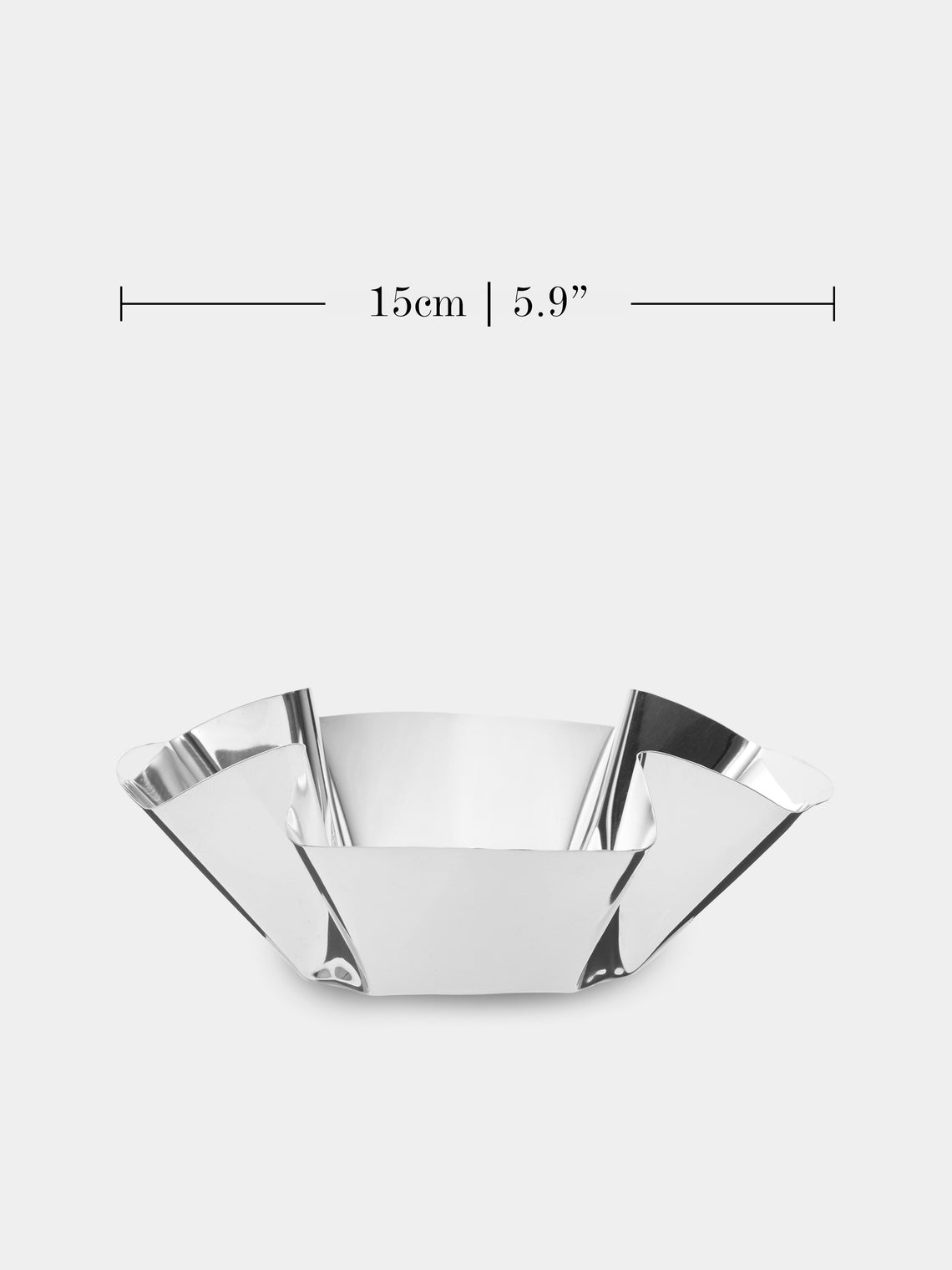 San Lorenzo - 1993 Afra and Tobia Scarpa Cartoccio Pure Silver Bowl (6in/15cm) - Silver - ABASK