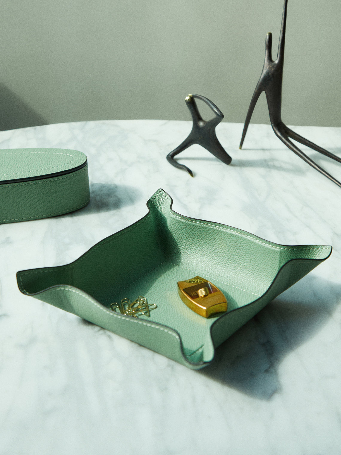 Giobagnara - Jack Leather Square Valet Tray -  - ABASK