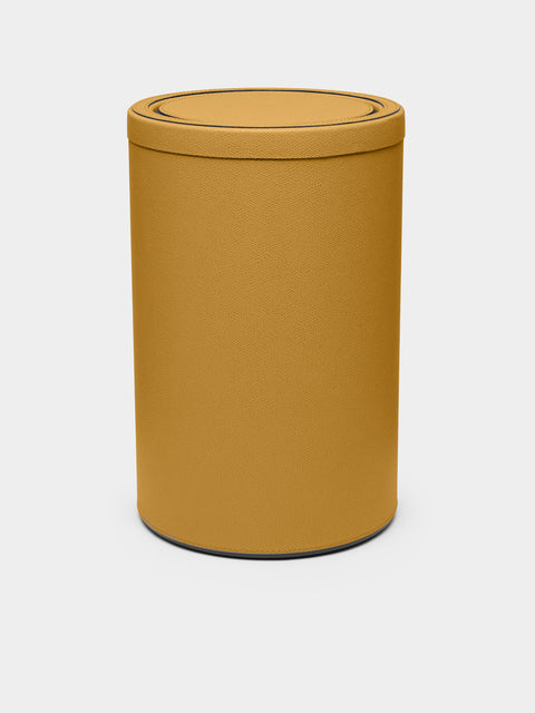 Giobagnara - Leather Swing Round Bin - Yellow - ABASK - 