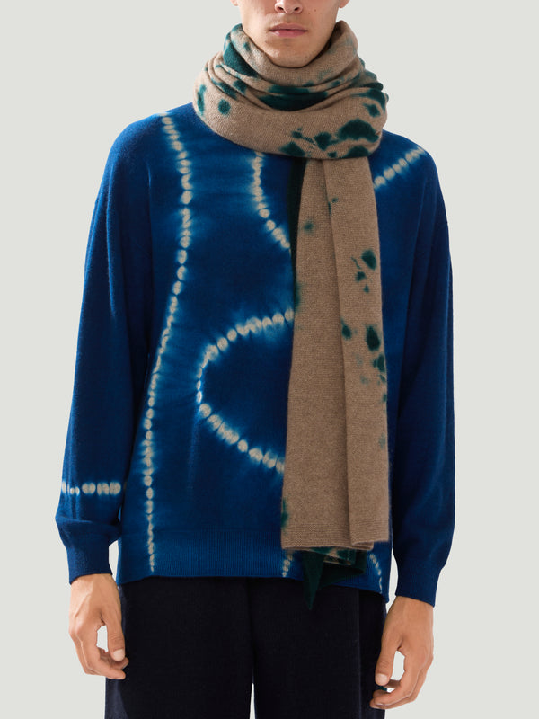 Suzusan - Women's Shibori Cashmere Shawl (78.5in/2m) - Beige - ABASK