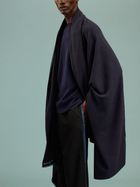 Denis Colomb - Cashmere Travel Blanket (78.5in/2m) - Navy - ABASK