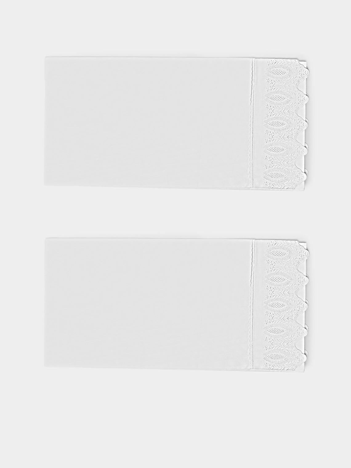 Los Encajeros - Mimi Lace-Appliqué Cotton King Pillowcases (Set of 2) - White - ABASK