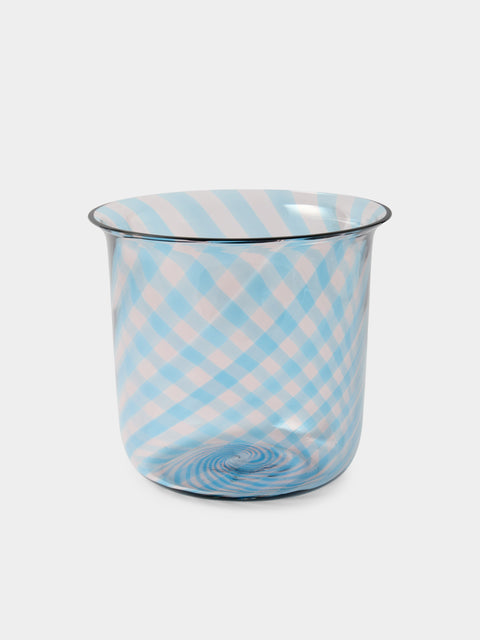 Antique and Vintage - 1982 VeArt Glass Vase (8.5in/22cm) - Blue - ABASK - 