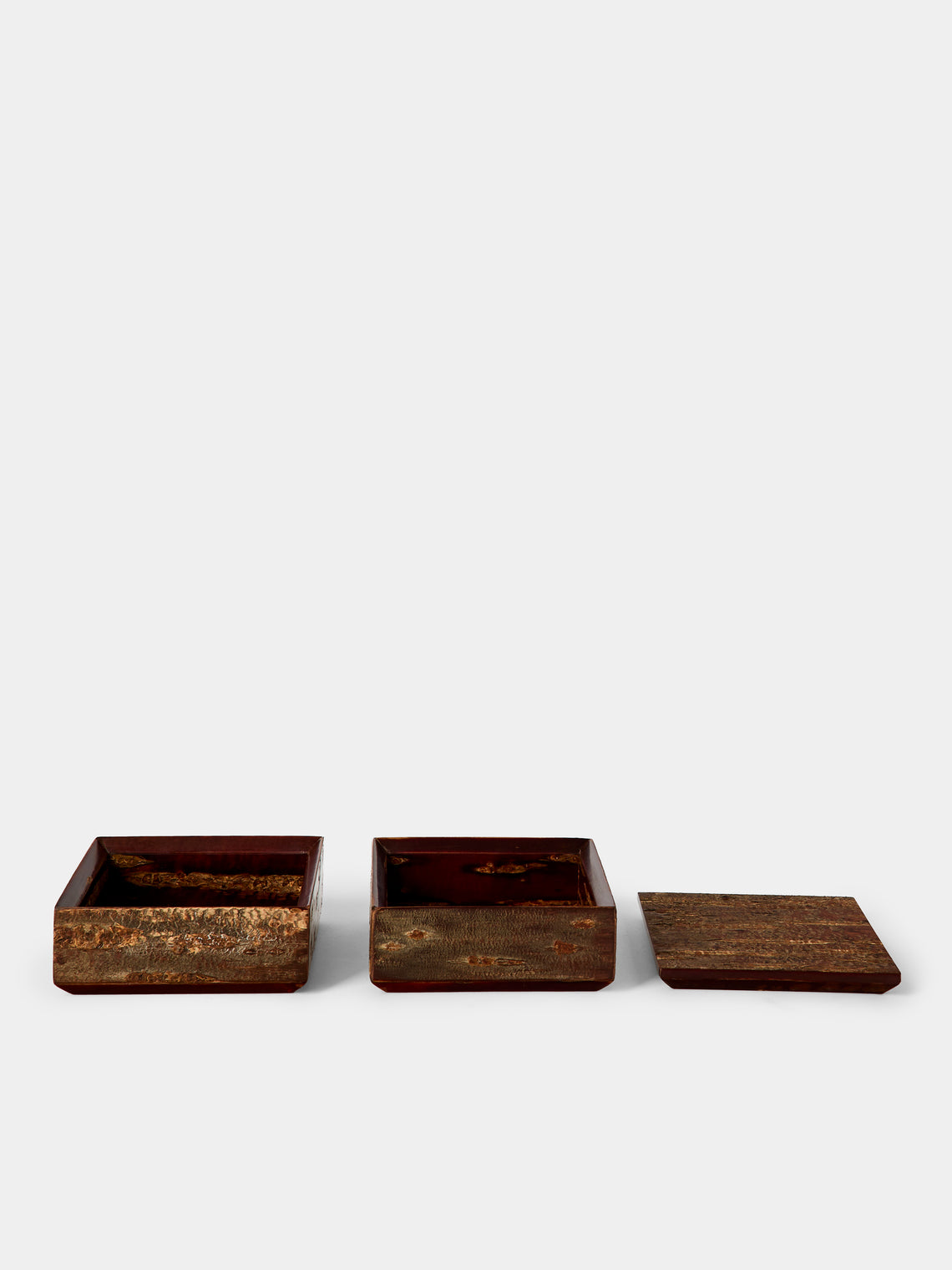 Denshiro - Cherry Bark Two-Tier Storage Box - Brown - ABASK