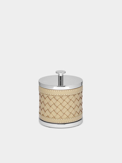 Riviere - Woven Leather Lidded Box - Cream - ABASK - 