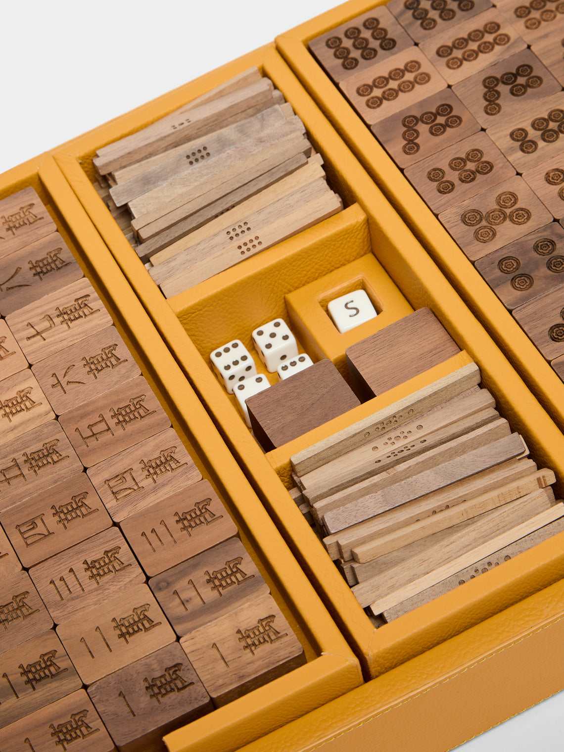 Giobagnara x Poltrona Frau - Leather, Maple and Walnut Mahjong Set -  - ABASK