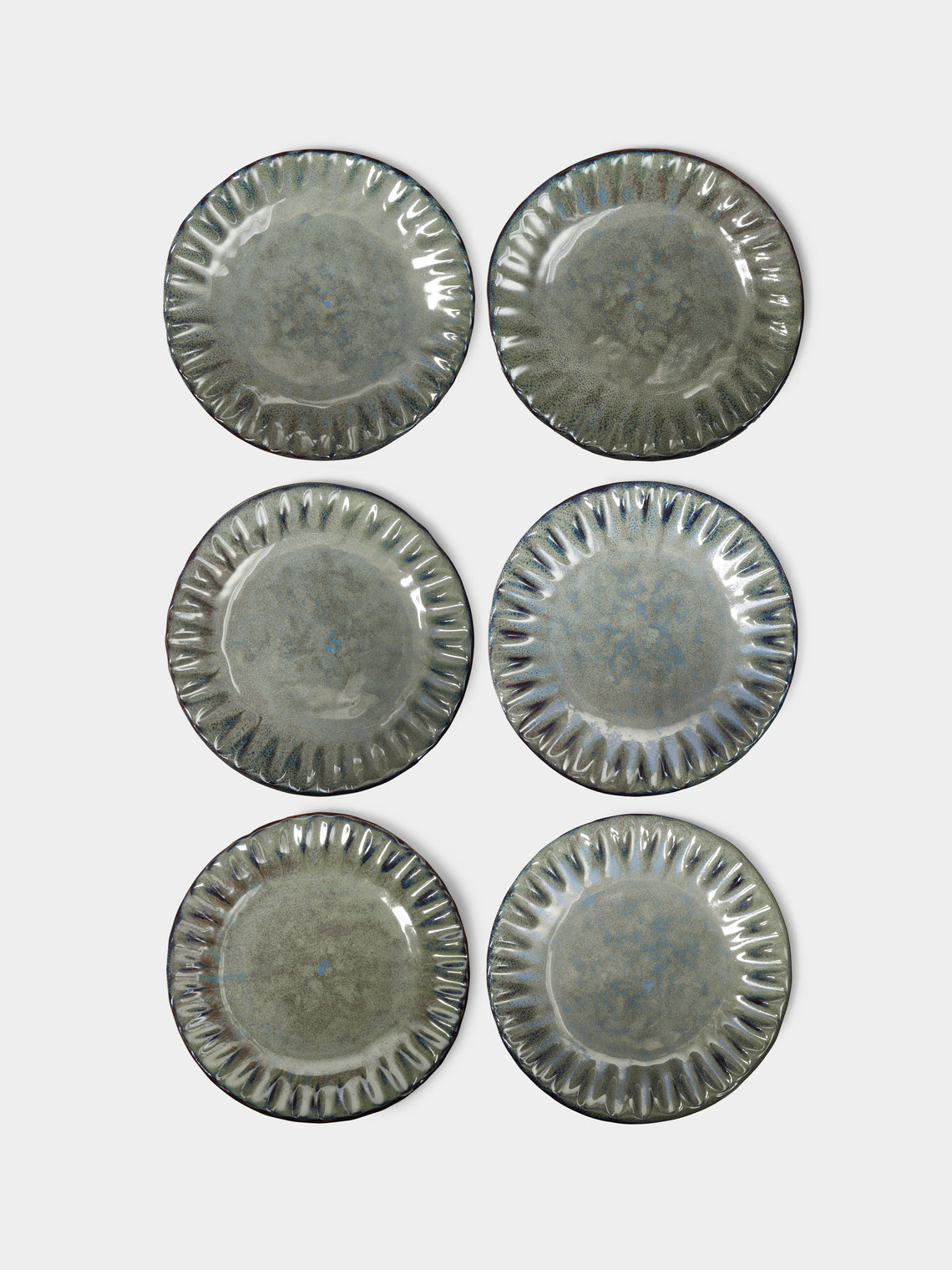 Mervyn Gers Ceramics - 'Paper' Hand-Glazed Ceramic Side Plates (Set of 6) -  - ABASK